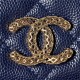 Chanel WALLET ON CHAIN AP3180 Grained Calfskin & Gold-Tone Metal Navy A