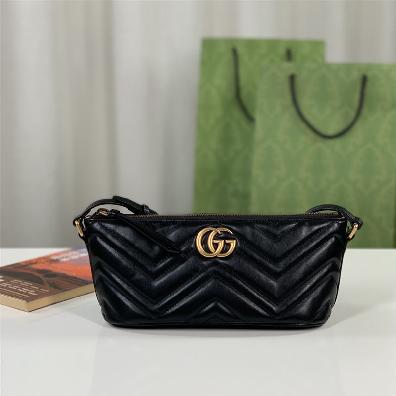 GG Marmont shoulder bag Leather 739166 Balck High