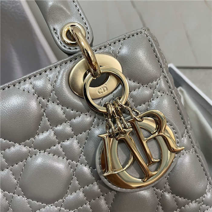 SMALL LADY Dior MY ABCDior BAG Cannage Lambskin Iridescent Grey High