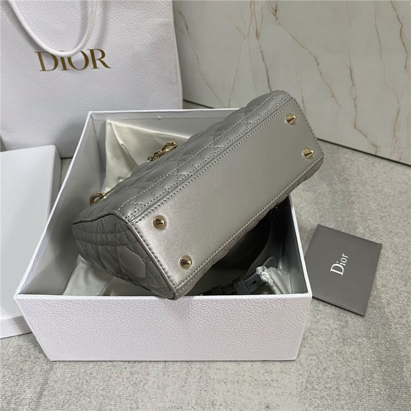 SMALL LADY Dior MY ABCDior BAG Cannage Lambskin Iridescent Grey High