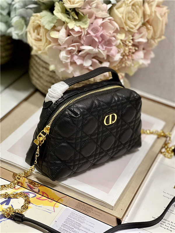 DIOR CARO D-COSY MINI BAG Supple Cannage Calfskin Black High