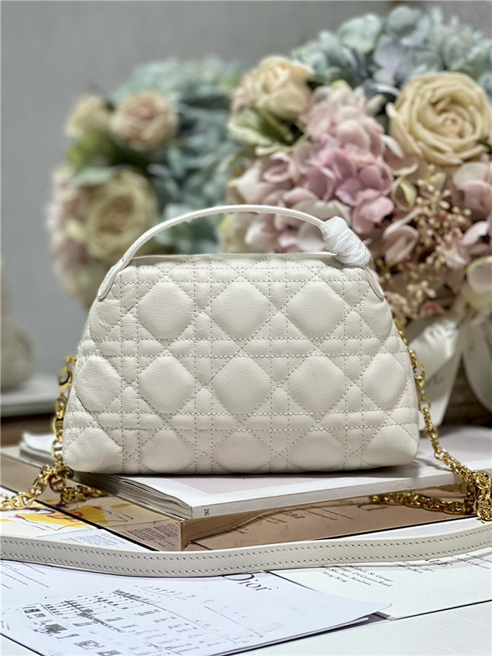 DIOR CARO D-COSY MINI BAG Supple Cannage Calfskin White High