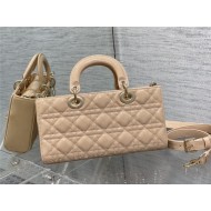 LADY D-JOY BAG MEDIUM Patent Cannage Calfskin Nude Pink High