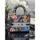 MEDIUM LADY D-LITE BAG Dior Birds Embroidery Black High