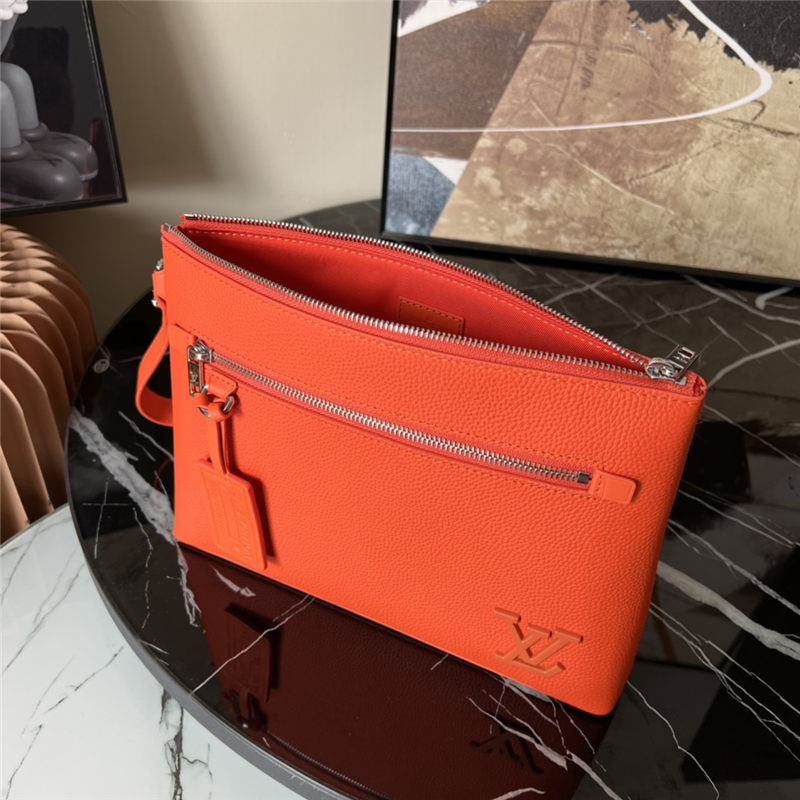 Louis Vuitton Takeoff Pouch grained calf leather M69837 Orange High