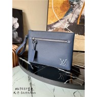 Louis Vuitton Takeoff Pouch grained calf leather M69837 Navy Blue High