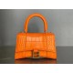 WOMEN'S HOURGLASS XS TOP HANDLE BAG Crocodile Orange High