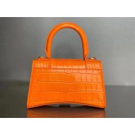 WOMEN'S HOURGLASS XS TOP HANDLE BAG Crocodile Orange High