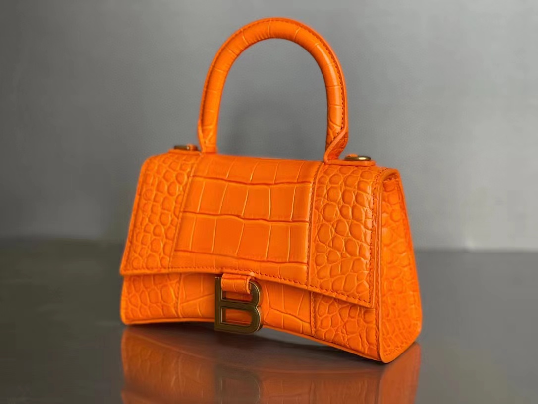 WOMEN'S HOURGLASS XS TOP HANDLE BAG Crocodile Orange High