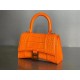 WOMEN'S HOURGLASS XS TOP HANDLE BAG Crocodile Orange High