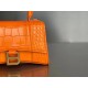 WOMEN'S HOURGLASS XS TOP HANDLE BAG Crocodile Orange High