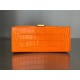 WOMEN'S HOURGLASS SMALL TOP HANDLE BAG Crocodile Orange High