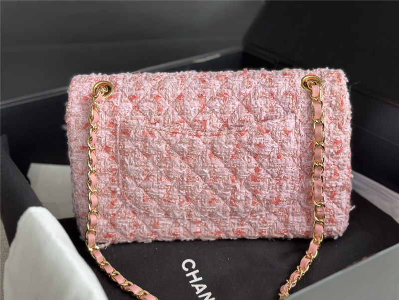 Chanel Medium Classic Flap Bag Tweed Pink-II High