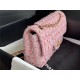 Chanel Medium Classic Flap Bag Tweed Pink-II High