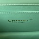 Chanel MINI FLAP BAG WITH TOP HANDLE AS3886 Shiny Calfskin & Gold-Tone Metal Green A