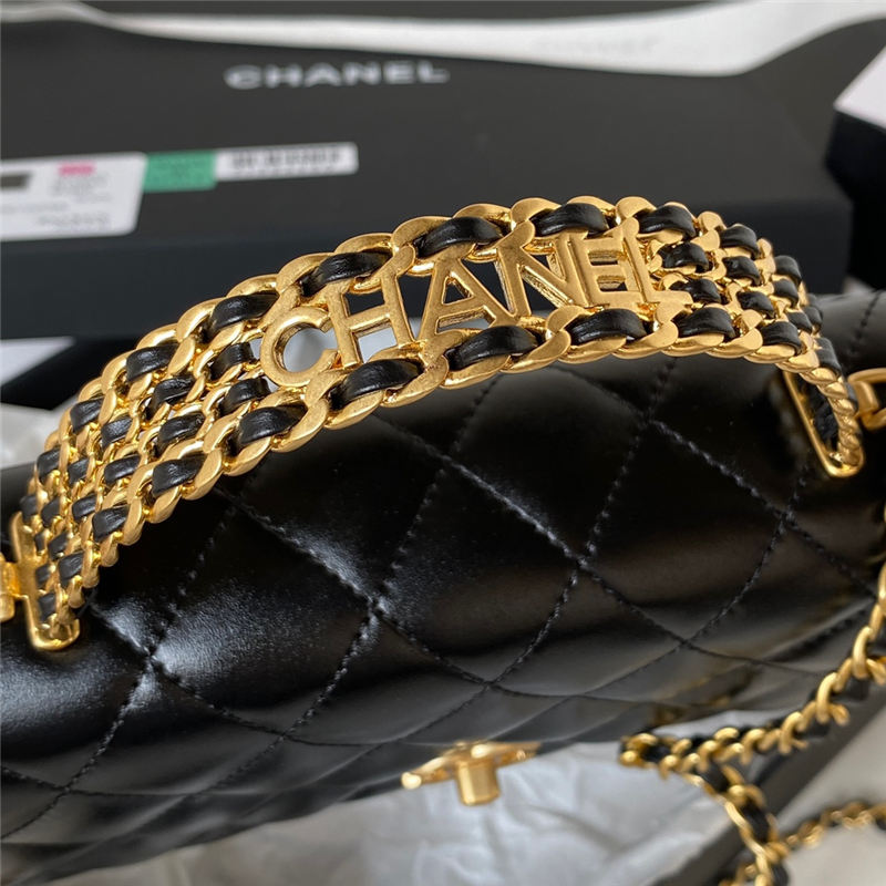 Chanel CLUTCH WITH CHAIN AP3240 Calfskin & Gold-Tone Metal Black A