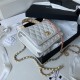 Chanel CLUTCH WITH CHAIN AP3240 Calfskin & Gold-Tone Metal White A