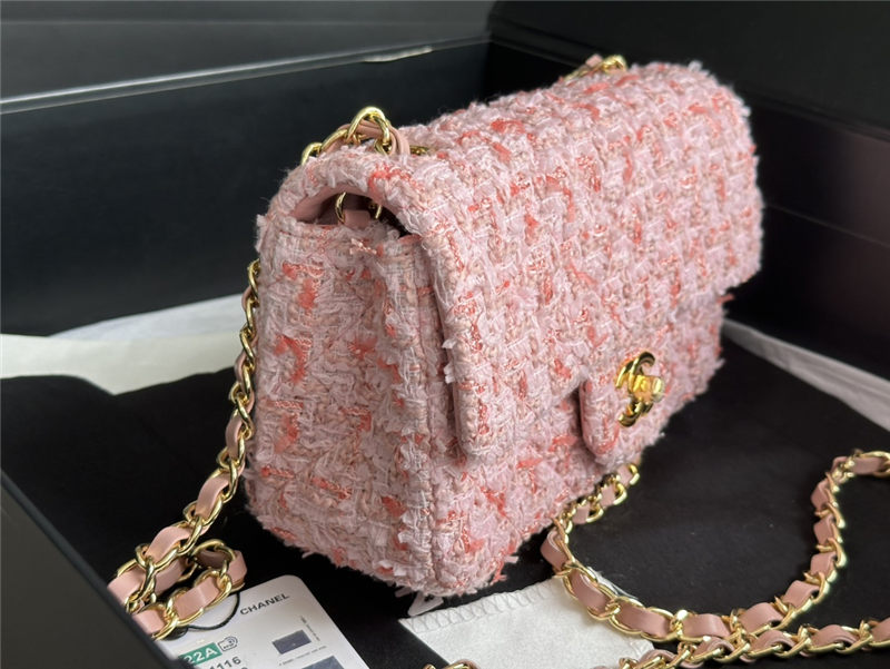 Chanel Mini Classic Flap Bag Tweed Pink-II High