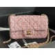 Chanel Mini Classic Flap Bag Tweed Pink-II High