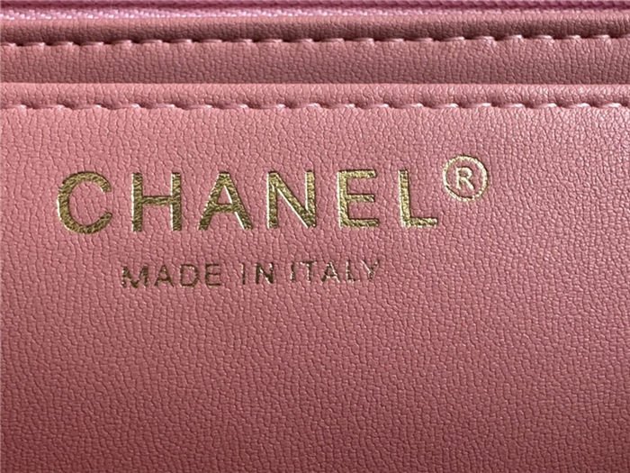 Chanel Mini Classic Flap Bag Tweed Pink-II High