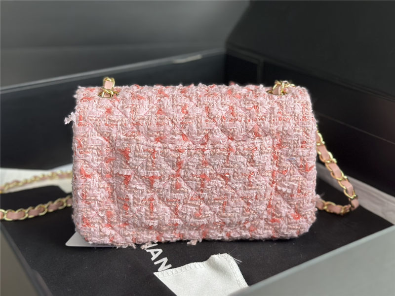 Chanel Mini Classic Flap Bag Tweed Pink-II High