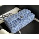 Chanel Medium Classic Flap Bag Tweed Blue High