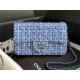 Chanel Mini Classic Flap Bag Tweed Blue High