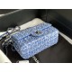 Chanel Mini Classic Flap Bag Tweed Blue High