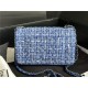 Chanel Mini Classic Flap Bag Tweed Blue High