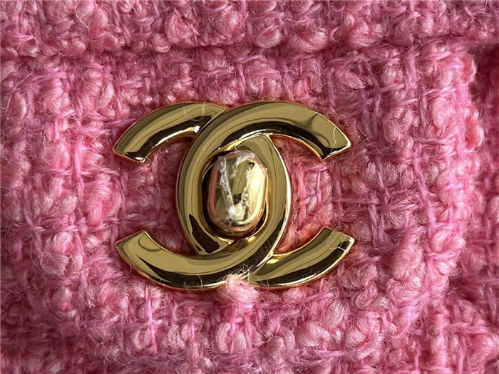 Chanel Mini Classic Flap Bag Tweed Rose-Pink High