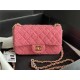 Chanel Mini Classic Flap Bag Tweed Rose-Red High