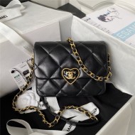 Chanel MINI FLAP BAG Lambskin,Plexi & Gold-Tone Metal AS3979 Black A