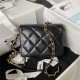 Chanel MINI FLAP BAG Lambskin,Plexi & Gold-Tone Metal AS3979 Black A