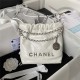 Chanel 22 MINI HANDBAG Shiny Calfskin White & Silver-Tone Metal AS3980 High