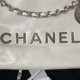 Chanel 22 MINI HANDBAG Shiny Calfskin White & Silver-Tone Metal AS3980 High