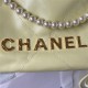 Chanel 22 MINI HANDBAG Shiny Calfskin Light Yellow Pearl & Gold-Tone Metal AS3980 High