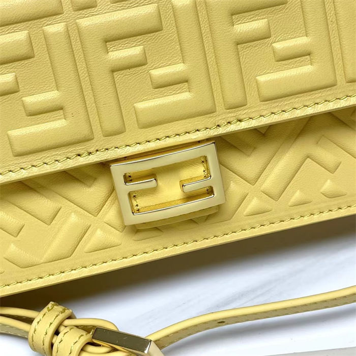 Fendi Wallet On Chain Baguette Nappa Leather Yellow High