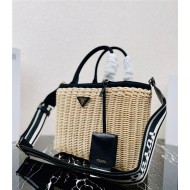 Prada Woven tote bag 1BG835 Black High