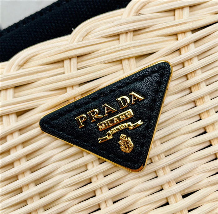 Prada Woven tote bag 1BG835 Black High