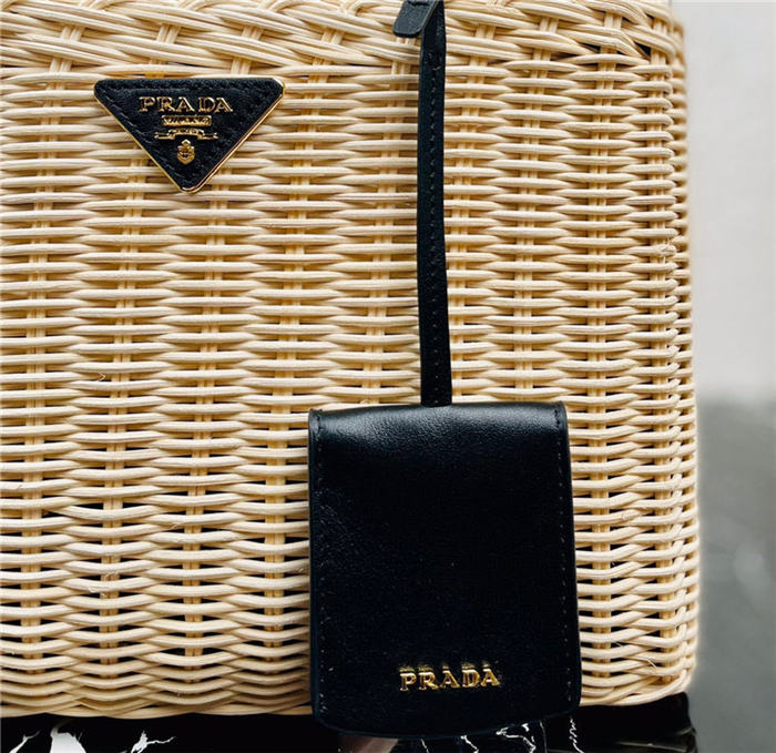 Prada Woven tote bag 1BG835 Black High