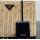 Prada Woven tote bag 1BG835 Black High