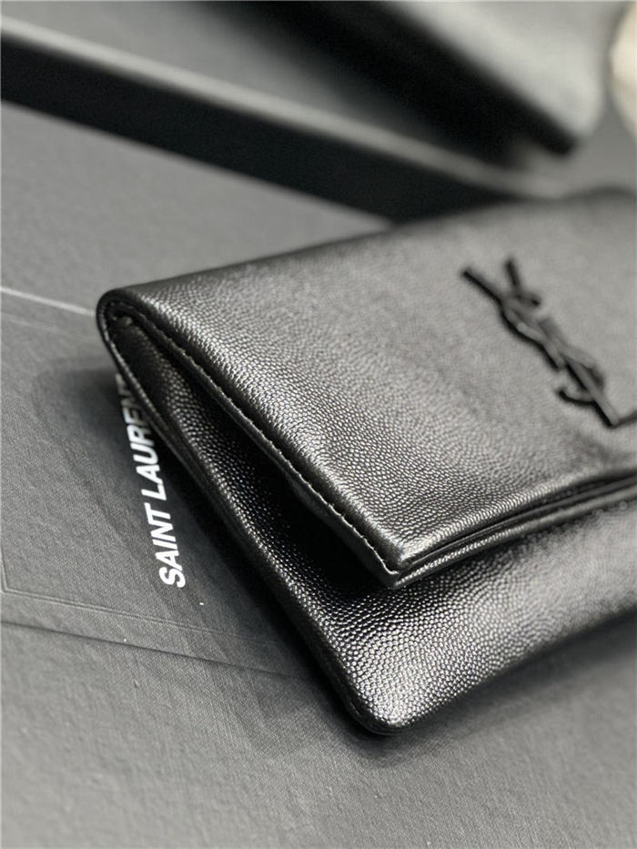 YSL West Hollywood Pouch GRAIN DE POUDRE EMBOSSED LEATHER High