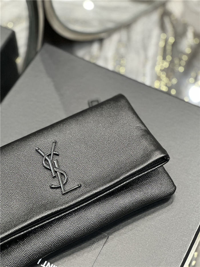 YSL West Hollywood Pouch GRAIN DE POUDRE EMBOSSED LEATHER High