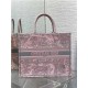 LARGE Dior BOOK TOTE Toile de Jouy Embroidery Pink&Grey High