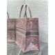 LARGE Dior BOOK TOTE Toile de Jouy Embroidery Pink&Grey High