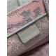 SMALL Dior BOOK TOTE Toile de Jouy Embroidery Pink&Grey High