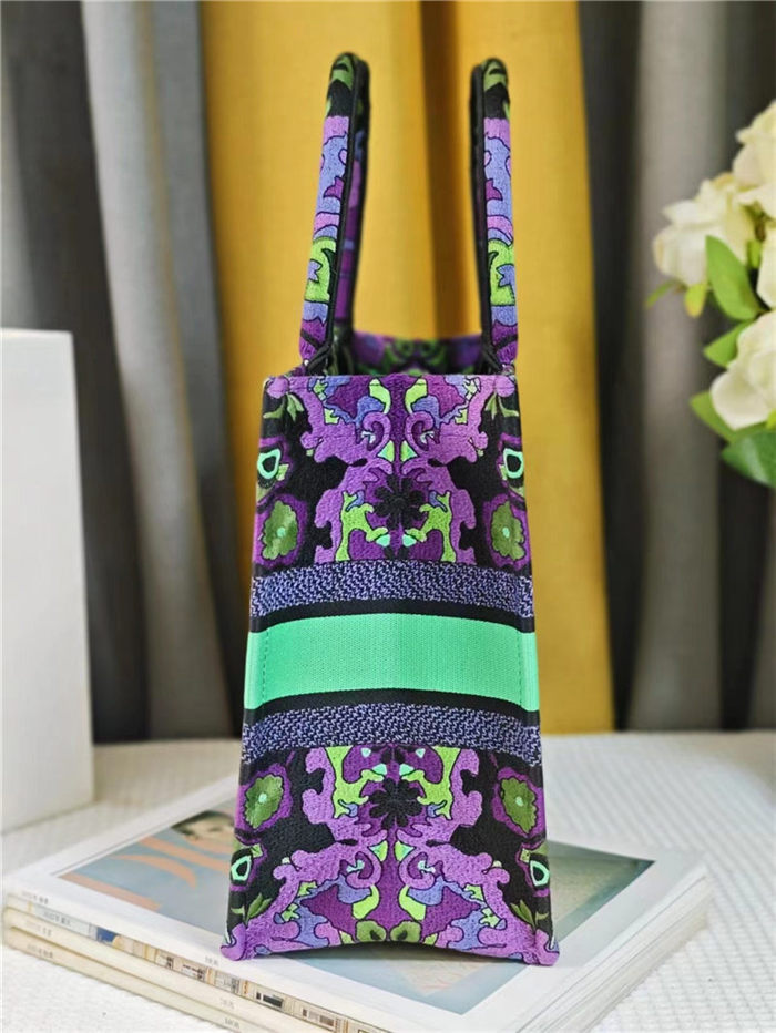 MEDIUM Dior BOOK TOTE Dior Indian Purple Embroidery High