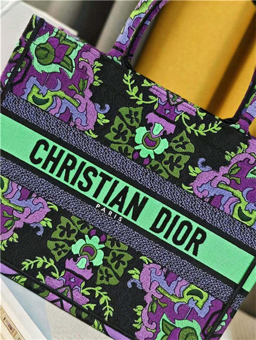 MEDIUM Dior BOOK TOTE Dior Indian Purple Embroidery High