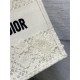 MEDIUM Dior BOOK TOTE Embroidered with 3D Flowers White High