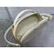 CD SIGNATURE OVAL CAMERA BAG Calfskin with Embossed CD Signature White High